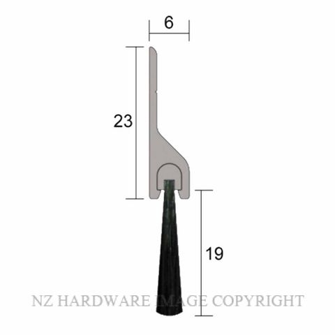 KILARGO IS5115 3000MM CLEAR ANODISED BRUSH SEAL 19MM