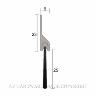 KILARGO IS5120 3000MM CLEAR ANODISED BRUSH SEAL 25MM