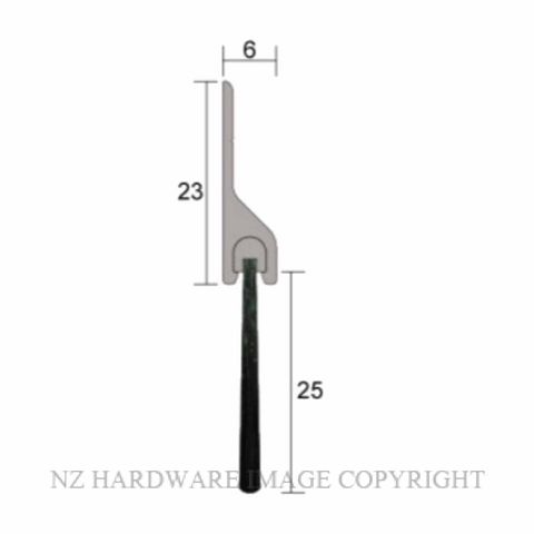 KILARGO IS5120 3000MM CLEAR ANODISED BRUSH SEAL 25MM