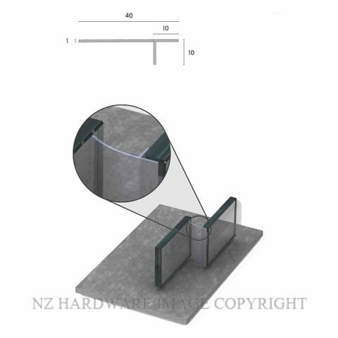 KILARGO IS7420 GLASS SWEEP SEAL 3000MM CLEAR