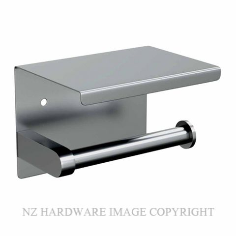 METLAM ML268_TRH_SS SINGLE TOILET ROLL HOLDER WITH SHELF TOP SATIN STAINLESS