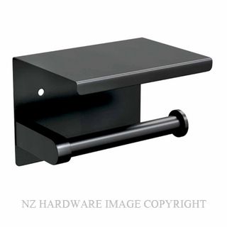 METLAM ML268_TRH_DESIGNER SINGLE TOILET ROLL HOLDER WITH SHELF TOP DESIGNER BLACK