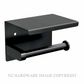 METLAM ML268_TRH_DESIGNER SINGLE TOILET ROLL HOLDER WITH SHELF TOP DESIGNER BLACK