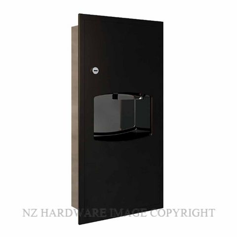 METLAM ML710_REC_MK2_DESIGNER RECESSED PAPER TOWEL DISPENSER AND 6.5 LITRE WASTE BIN DESIGNER BLACK