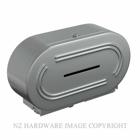 METLAM ML841DBL DOUBLE JUMBO TOILET ROLL DISPENSER LOCKABLE SATIN STAINLESS