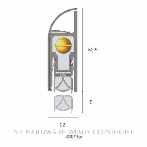 KILARGO IS8091SI 0920MM CLEAR ANODISED