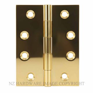 DRAKE & WRIGLEY 4507FP PB FIXED PIN HINGE 100X75X3MM POLISHED BRASS