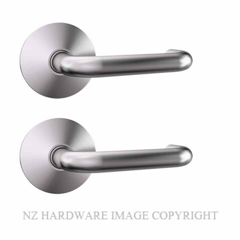 CARBINE CRISI CRF136-L7-SS ROUND ROSE LEVER HANDLE SET SATIN STAINLESS 316