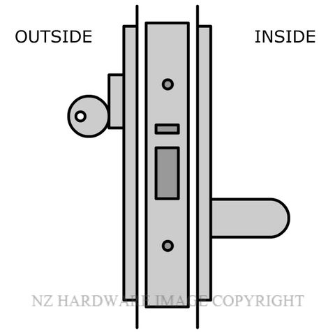 LEGGE 995 V11-V12 METAL FIX SINGLE ACTION VESTIBULE LOCKSET SATIN CHROME