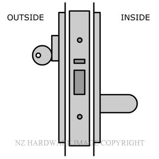 LEGGE 995 V11-V12 METAL FIX SINGLE ACTION VESTIBULE LOCKSET SATIN CHROME