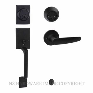 EZSET EZ410CAHNBLK CAPRI ENT/SET DBL CYL HAWTHORN INT MATT BLACK