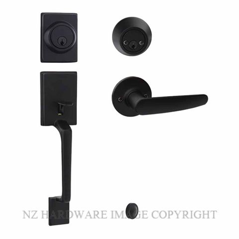 EZSET EZ410CAHNBLK CAPRI ENT/SET DBL CYL HAWTHORN INT MATT BLACK