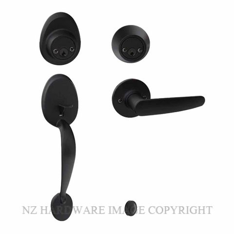 EZSET EZ410MAHNBLK MAYFAIR ENT/SET DBL CYL HAWTHORN MATT BLACK