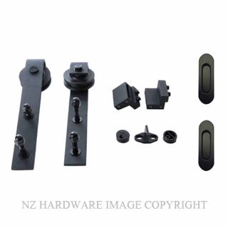 HENDERSON HR100 RUSTIC 100 SINGLE DOOR FITTINGS KIT MATT BLACK