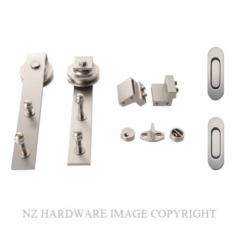 HENDERSON HR100SS RUSTIC 100 SINGLE DOOR FITTINGS KIT SS SATIN STAINLESS