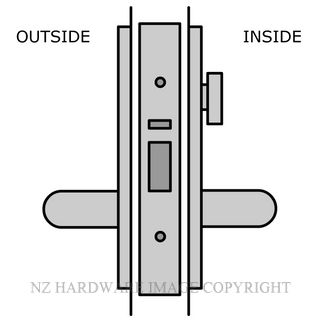 LEGGE 995 V41-V42 METAL FIX EXT & EXIT LOCKSET SATIN CHROME