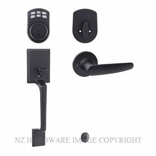 EZSET EZSET KE400CAHNBLK CAPRI GRIPSET + HAWTHORN LEVER + KEYPAD DEADBOLT BLACK