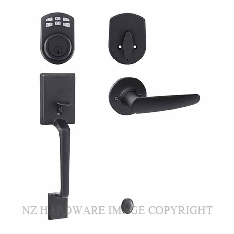 EZSET EZSET KE400CAHNBLK CAPRI GRIPSET + HAWTHORN LEVER + KEYPAD DEADBOLT BLACK