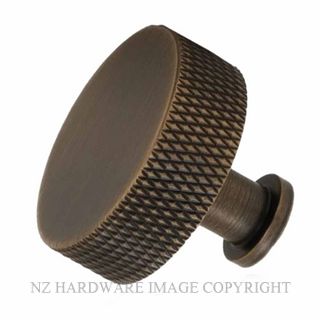 MARDECO 1199 ABR DIAMOND KNURL 30MM KNOB ANTIQUE BRONZE