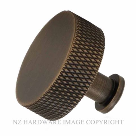 MARDECO 1199 ABR DIAMOND KNURL 30MM KNOB ANTIQUE BRONZE