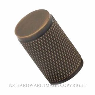 MARDECO 1198 ABR DIAMOND KNURL 18MM KNOB ANTIQUE BRONZE