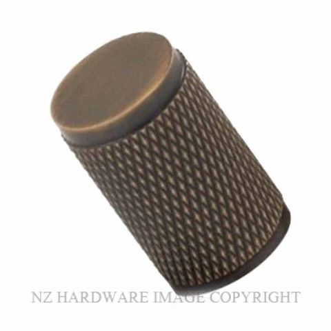 MARDECO 1198 ABR DIAMOND KNURL 18MM KNOB ANTIQUE BRONZE