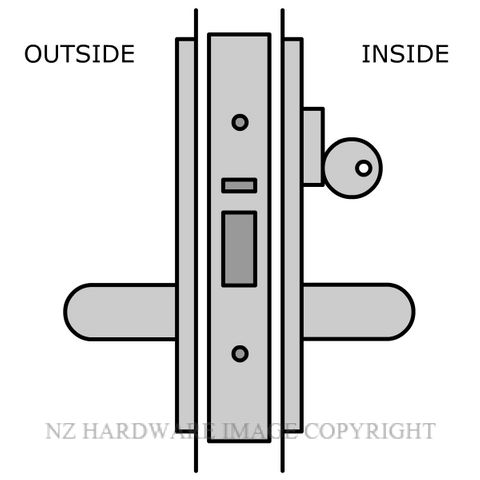 LEGGE 995 V49-V50 METAL FIX EXT & EXIT LOCKSET SATIN CHROME