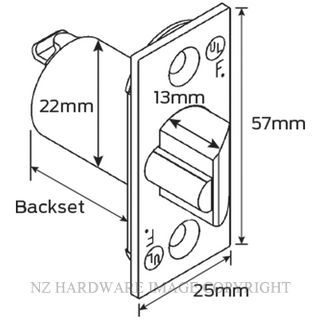 LEGGE SP G2 60DL SS DEADLATCH SATIN STAINLESS