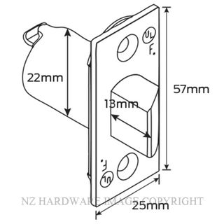 LEGGE SP G2 60SL SS SPRING LATCH SATIN STAINLESS