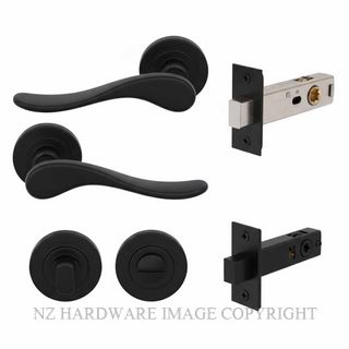 WINDSOR 8167 - 8243 BLK HAVEN LEVER ON ROSE MATT BLACK