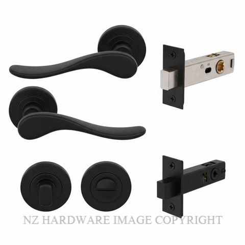 WINDSOR 8167 - 8243 BLK HAVEN LEVER ON ROSE MATT BLACK
