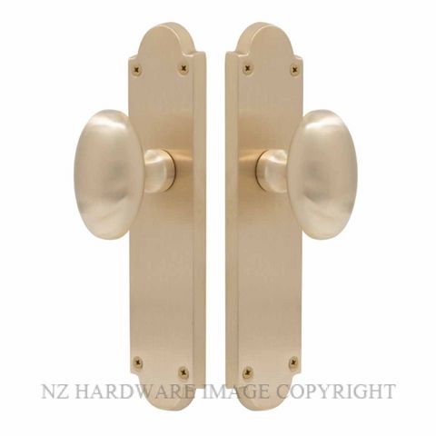 WINDSOR 5073-5076 CAMDEN OVAL KNOB ON PLATE UNLACQUERED SATIN BRASS