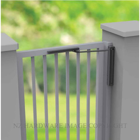 DD TECH DC622G-R-1-9004 HYDRAULIC GATE CLOSER HO RIGHT HAND ANTHRACITE GREY