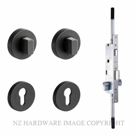 SCHLAGE 4PT-60S-TCER-MB VIRTUS ROUND TURN LOCK KIT MATT BLACK