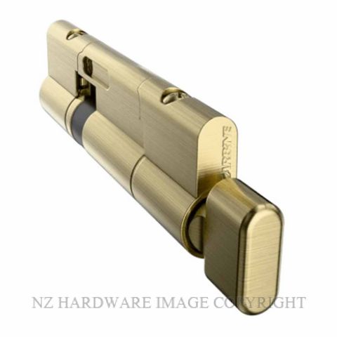CARBINE CPF-5T-35-65SB KEY & TURN EURO CYLINDER SATIN BRASS