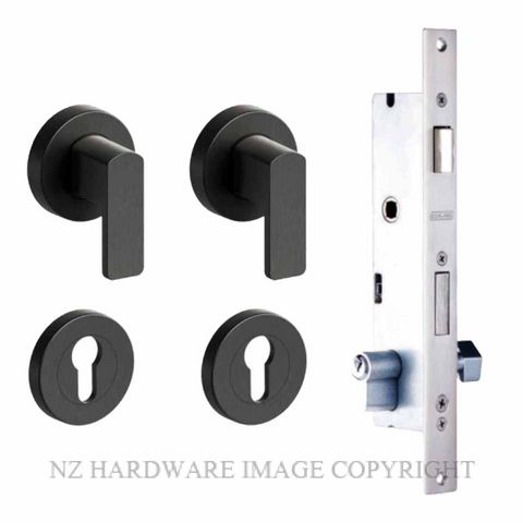 SCHLAGE 2PT-60S-MLCER-MB VIRTUS ROUND MINI LEVER LOCK KIT MATT BLACK