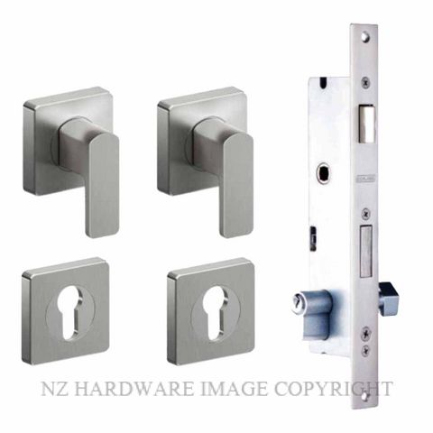 SCHLAGE 2PT-60S-MLCES-SSS VIRTUS SQUARE MINI LEVER LOCK KIT SATIN STAINLESS