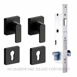 SCHLAGE 2PT-60S-MLCES-MB VIRTUS SQUARE MINI LEVER LOCK KIT MATT BLACK