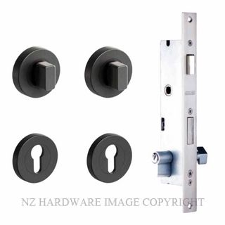 SCHLAGE 2PT-60S-TCER-MB VIRTUS ROUND TURN LOCK KIT MATT BLACK