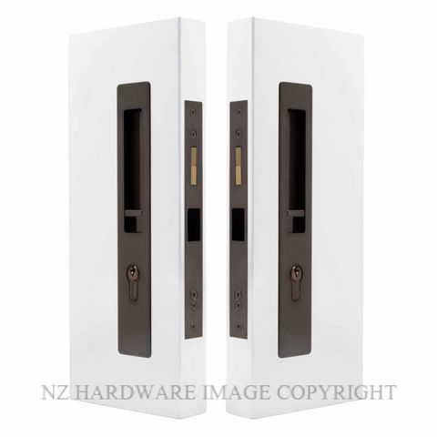 WINDSOR 5730 LUME SLIDING DOOR LOCKSET  KEY-KEY ANTIQUE BRONZE