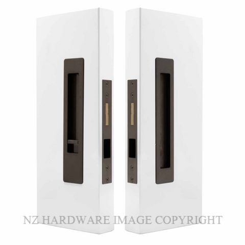 WINDSOR 5710 LUME SLIDING DOOR PRIVACY SET SNIB-BLANK  ANTIQUE BRONZE