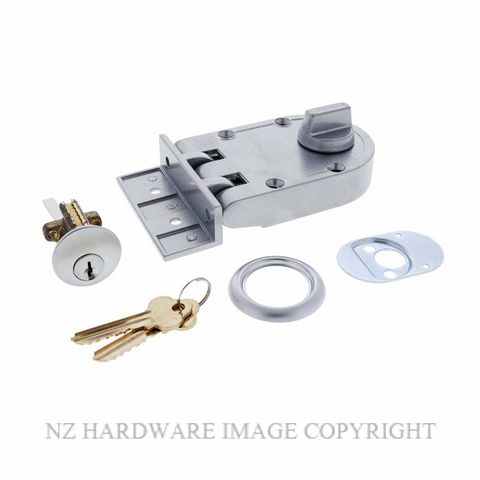 LOCK & KEY S203 CYLINDER & TURN DEADLOCK SATIN CHROME