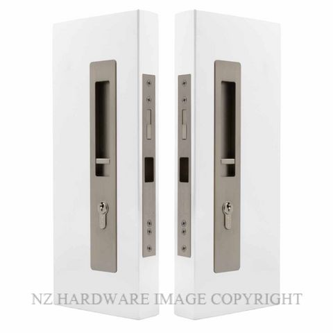 WINDSOR 5730 LUME SLIDING DOOR LOCKSET  KEY-KEY BRUSHED NICKEL