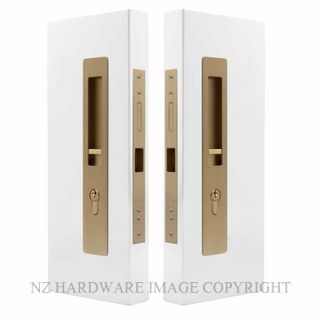 WINDSOR 5730 LUME SLIDING DOOR LOCKSET  KEY-KEY MATT SATIN BRASS