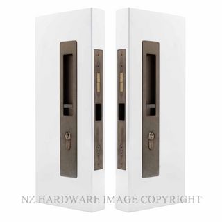 WINDSOR 5730 LUME SLIDING DOOR LOCKSET  KEY-KEY NATURAL BRONZE