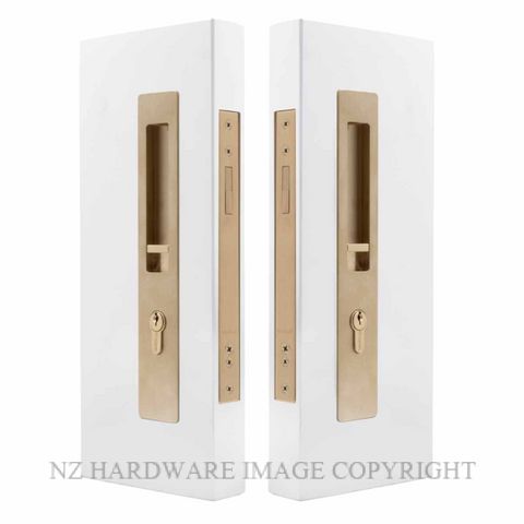 WINDSOR 5730 LUME SLIDING DOOR LOCKSET  KEY-KEY UNLACQUERED SATIN BRASS