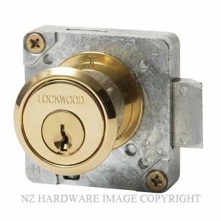 LOCKWOOD 693A TUMBLER CUPBOARD LOCK 5 PIN POLISHED BRASS