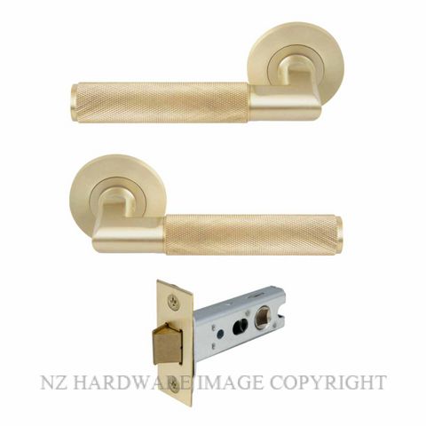 WINDSOR 8412 USB NIDO LUMINA DIAMOND KNURL PASSAGE SET UNLACQUERED SATIN BRASS