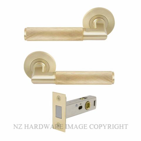 WINDSOR 8412M-USB NIDO LUMINA DIAMOND KNURL ROUND ROSE LATCH MAGNETIC UNLACQUERED SATIN BRASS