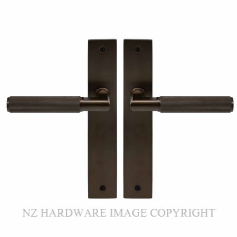 WINDSOR 8413 CCB NIDO LUMINA DIAMOND KNURL LEVER ON PLAIN PLATE SET COCOA BRONZE